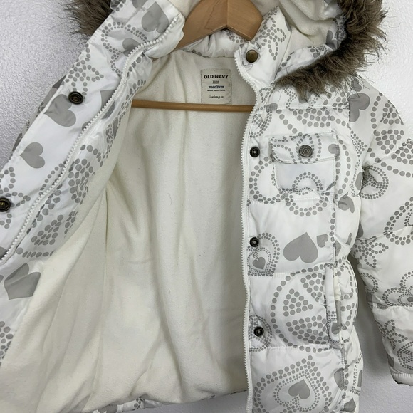 Old Navy Girl Winter Coat Hoodie Quilted Sz: M - Picture 5 of 8